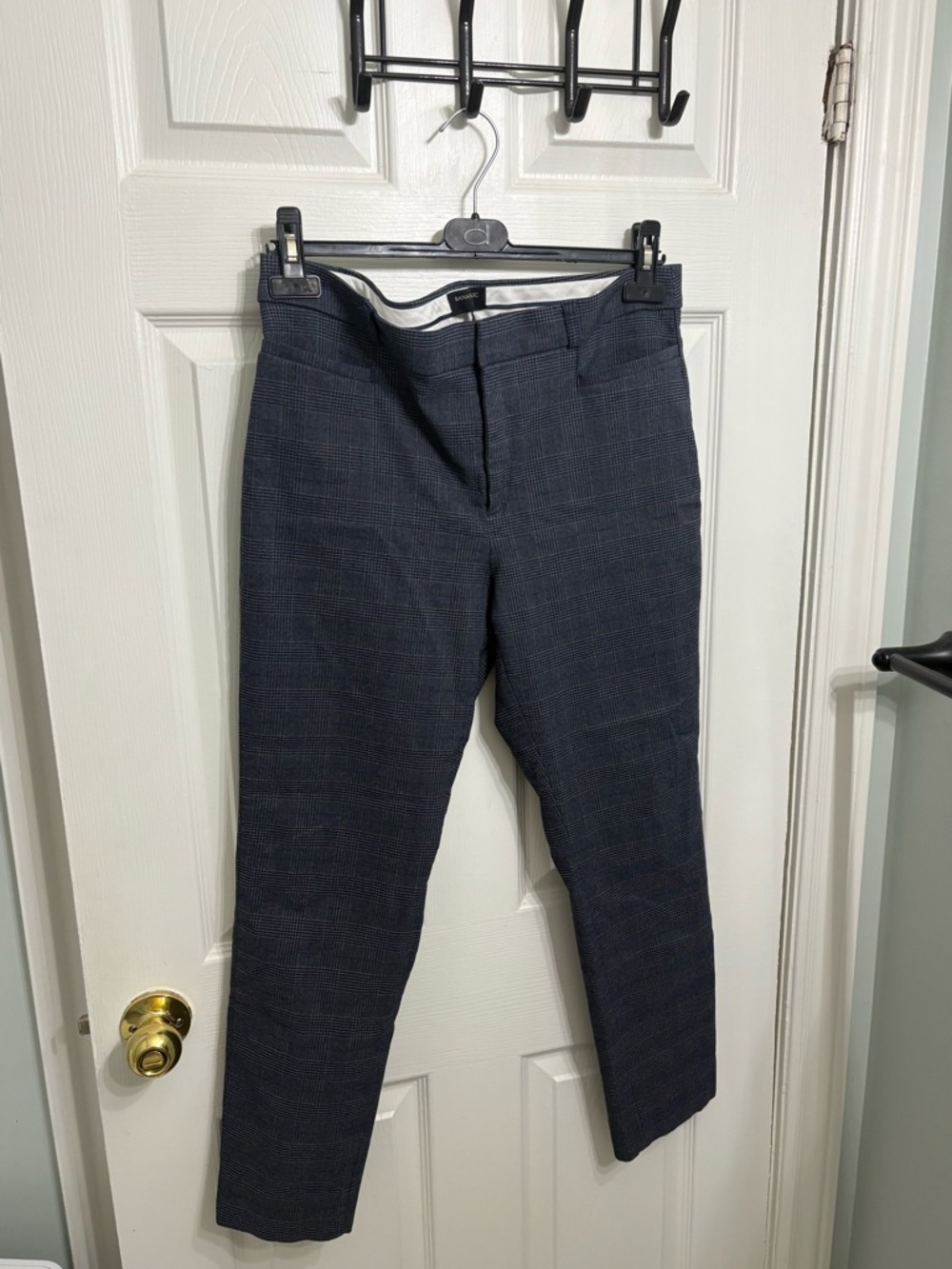Banana Republic Navy Plaid Dress Pants